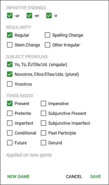 Play Verbos Cruzados - Spanish verb conjugation game as an online game Verbos Cruzados - Spanish verb conjugation game with UptoPlay
