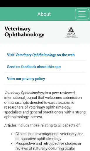Play APK Veterinary Ophthalmology  and enjoy Veterinary Ophthalmology with UptoPlay com.wiley.jas.vop