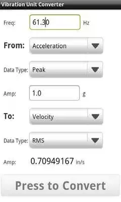 Play Vibration Unit Converter Play Vibration Unit Converter