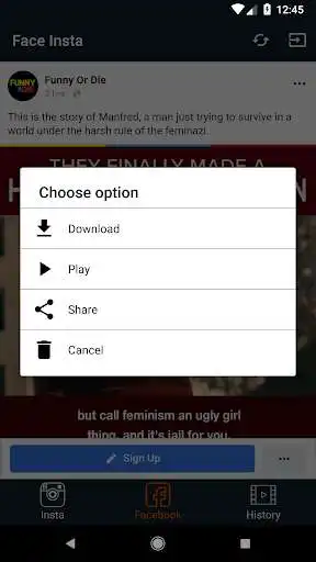 Play Video Downloader for Instagram & Facebook as an online game Video Downloader for Instagram & Facebook with UptoPlay