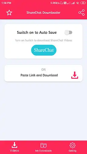 Play Video Downloader for Sharechat - No Watermark as an online game Video Downloader for Sharechat - No Watermark with UptoPlay