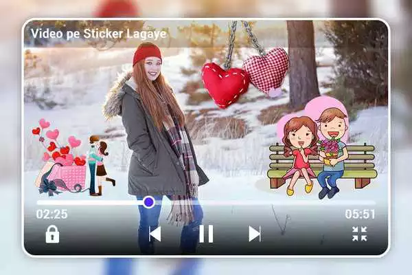 Play Video Pe Sticker Lagaye
