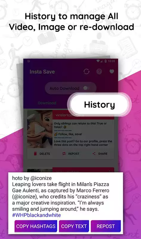 Play Video  Photo Downloader QuickSave for Instafy