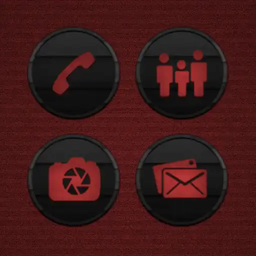 Play Vintage Red on Black Wooden Ic APK