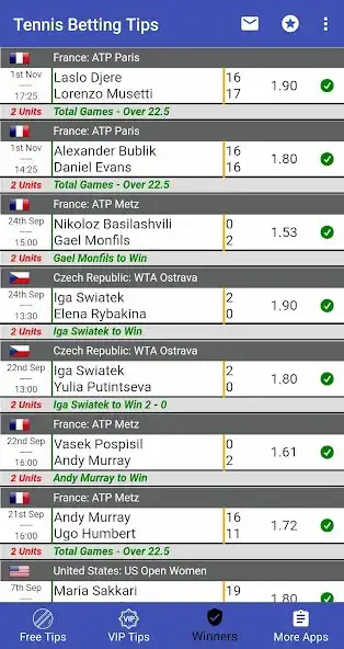 Play VIP Betting Tips - Tennis as an online game VIP Betting Tips - Tennis with UptoPlay