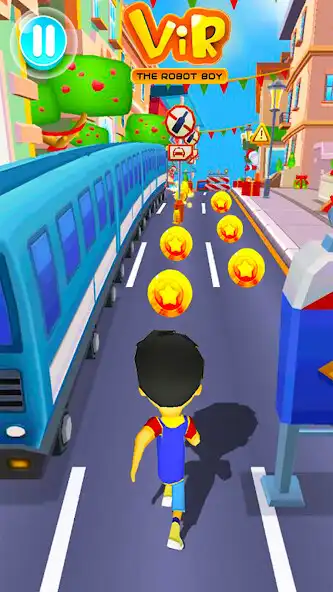 Play Vir the Robot Boy Endless Run as an online game Vir the Robot Boy Endless Run with UptoPlay