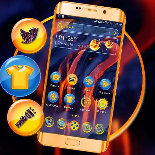 Free play online Volcano Hill Launcher Theme APK