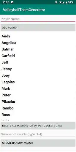 Play Volleyball Team Generator as an online game Volleyball Team Generator with UptoPlay