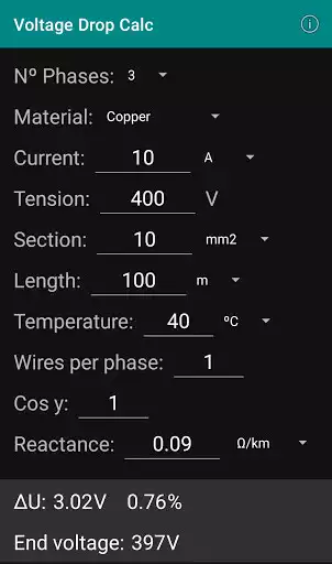 Play Voltage Drop Calculator as an online game Voltage Drop Calculator with UptoPlay