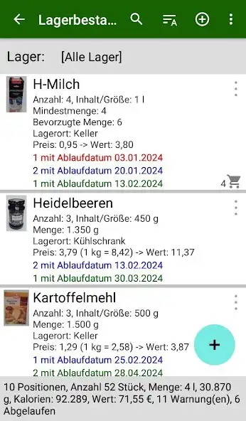 Play Vorratsübersicht as an online game Vorratsübersicht with UptoPlay