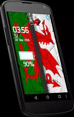 Play Wales flag zipper lock screen