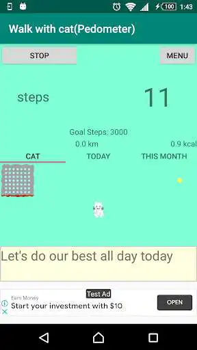 Play Walk with cat(Pedometer) as an online game Walk with cat(Pedometer) with UptoPlay