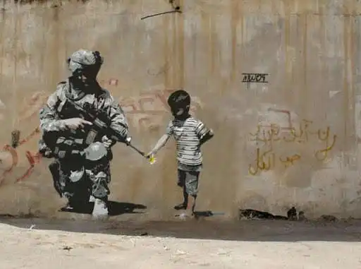 Play wall street art graffiti