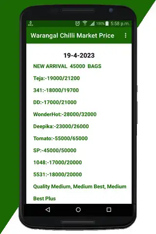 Play Warangal Chilli Market Price  and enjoy Warangal Chilli Market Price with UptoPlay