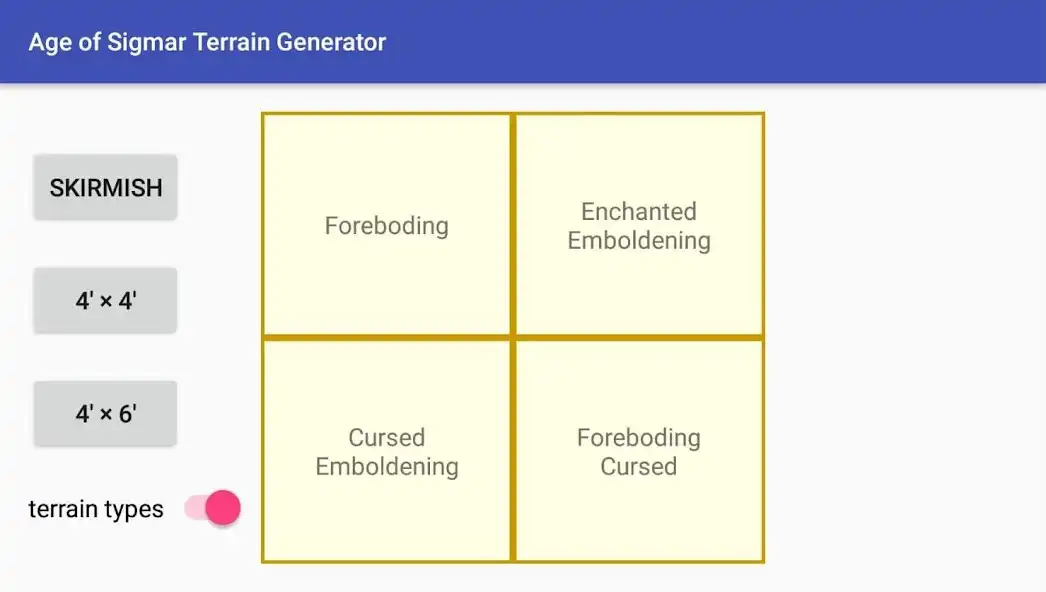 Play Warhammer Age of Sigmar Terrain Generator  and enjoy Warhammer Age of Sigmar Terrain Generator with UptoPlay