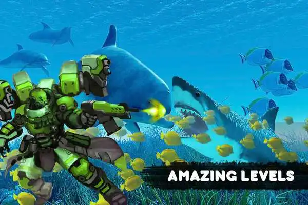 Play Warrior Robot Shark attack: Real shark robot Games