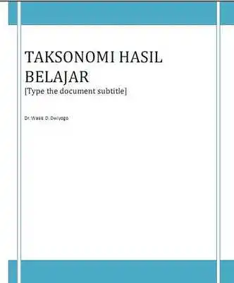 Play Wasis Taksonomi Hasil Belajar