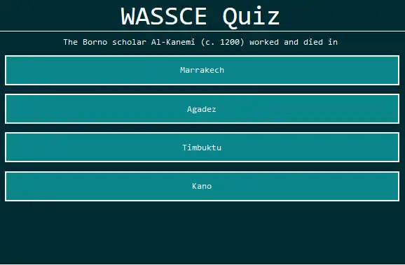 Play WASSCE History Quiz as an online game WASSCE History Quiz with UptoPlay