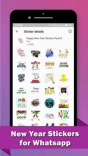 Play WAStickerApp Happy New Year Stickers for Whatsapp as an online game WAStickerApp Happy New Year Stickers for Whatsapp with UptoPlay