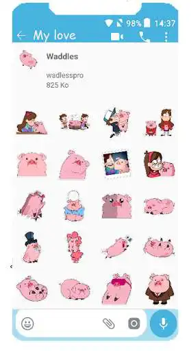 Play APK WAStickerApps Waddles pigs for WhatsApp  and enjoy WAStickerApps Waddles pigs for WhatsApp with UptoPlay com.stickers_waddles.wastickerapps_whatsapp_fnaf_emoji_messenger_telegram_bendy