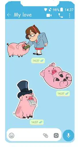 Play APK WAStickerApps Waddles pigs for WhatsApp  and enjoy WAStickerApps Waddles pigs for WhatsApp with UptoPlay com.stickers_waddles.wastickerapps_whatsapp_fnaf_emoji_messenger_telegram_bendy