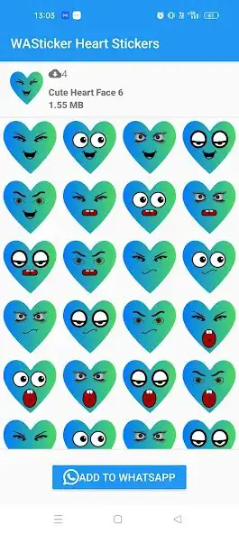 Play WASticker Heart Love Stickers as an online game WASticker Heart Love Stickers with UptoPlay