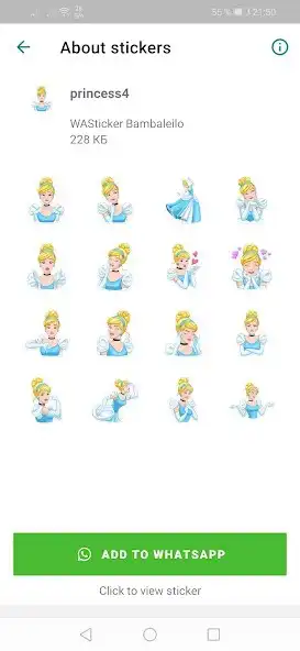 Play WASticker Princess Stickers as an online game WASticker Princess Stickers with UptoPlay