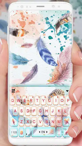 Play Watercolor Lite Feather Keyboard Theme as an online game Watercolor Lite Feather Keyboard Theme with UptoPlay