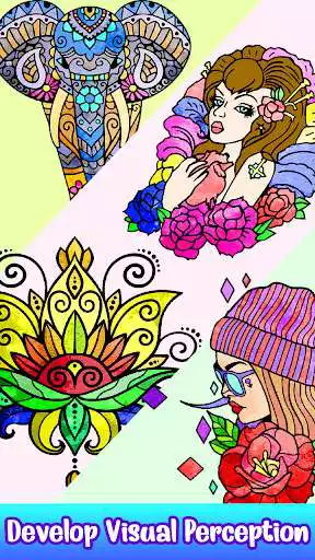 Play WaterColor Paint by Number - Adult Coloring Book