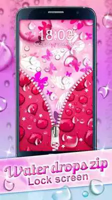 Play Water Drops Zip Lock Screen