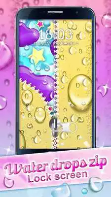 Play Water Drops Zip Lock Screen