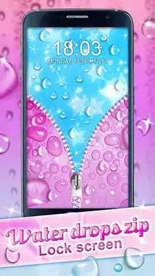 Play Water Drops Zip Lock Screen