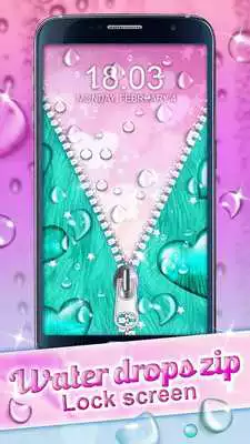 Play Water Drops Zip Lock Screen