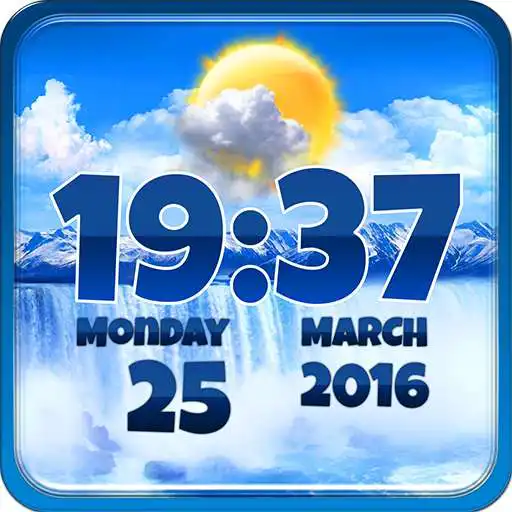 Free play online Waterfall Clock Weather Widget APK