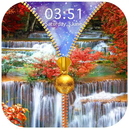 Play Waterfall Zipper Lock Screen APK