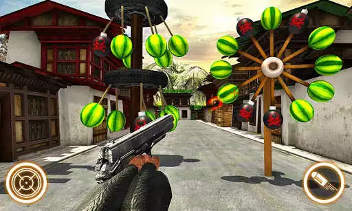 Play Watermelon shooting game 3D as an online game Watermelon shooting game 3D with UptoPlay