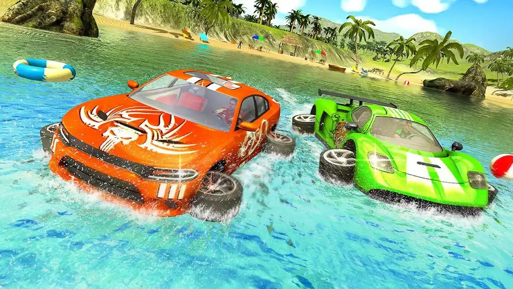 Play Water Surfer Floating Car Race as an online game Water Surfer Floating Car Race with UptoPlay