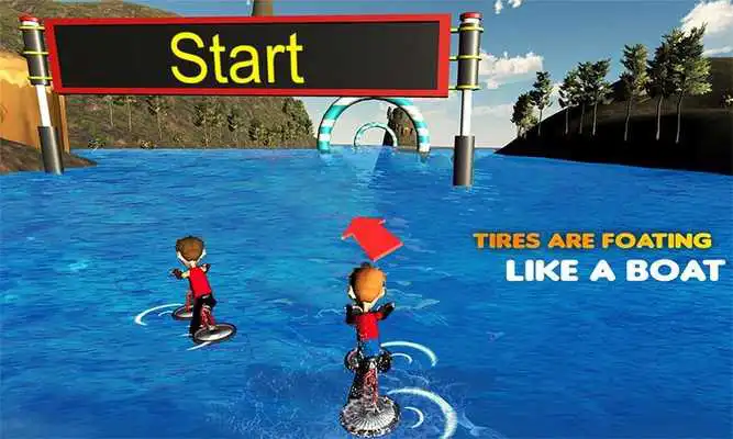 Play Water Surfing Bicycle Rider