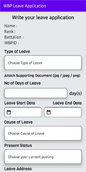 Play WBP Leave Application  and enjoy WBP Leave Application with UptoPlay