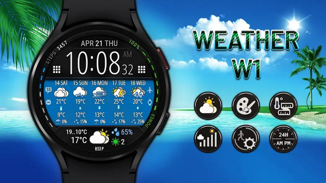 Play Weather watch face W1  and enjoy Weather watch face W1 with UptoPlay