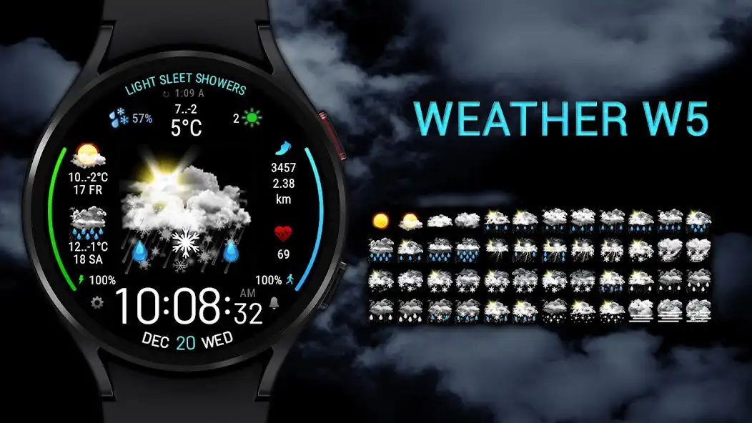 Play Weather watch face W5  and enjoy Weather watch face W5 with UptoPlay