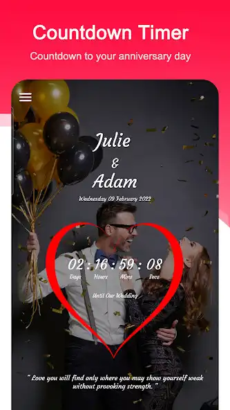 Play Wedding Anniversary Countdown as an online game Wedding Anniversary Countdown with UptoPlay