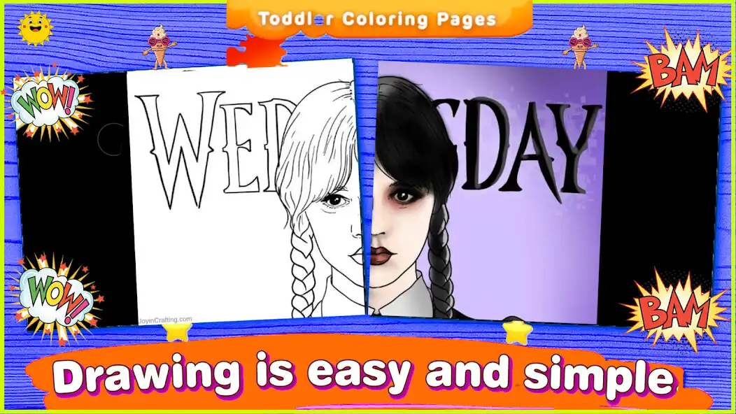 Play Wednesday Addams : Coloring  and enjoy Wednesday Addams : Coloring with UptoPlay