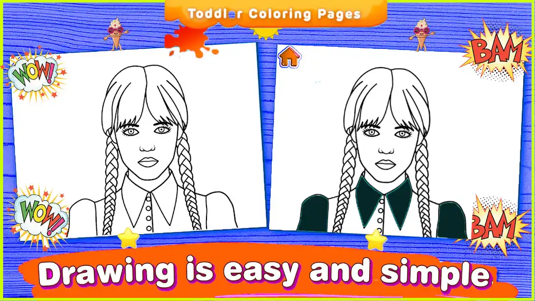Play Wednesday Addams : Coloring as an online game Wednesday Addams : Coloring with UptoPlay