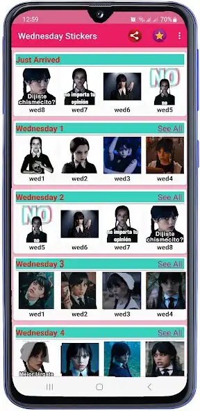 Play Wednesday Addams Stickers  and enjoy Wednesday Addams Stickers with UptoPlay