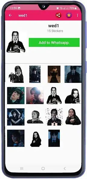 Play Wednesday Addams Stickers as an online game Wednesday Addams Stickers with UptoPlay