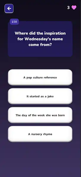 Play Wednesday Addams Trivia as an online game Wednesday Addams Trivia with UptoPlay