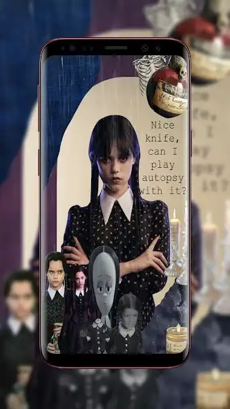 Play Wednesday Addams Wallpaper  and enjoy Wednesday Addams Wallpaper with UptoPlay