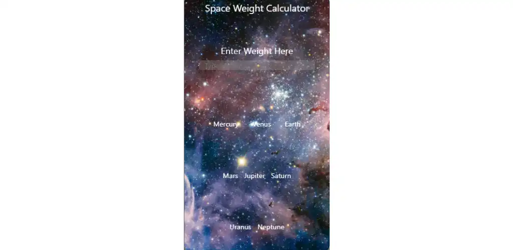 Play Weight Calculator in Space  and enjoy Weight Calculator in Space with UptoPlay