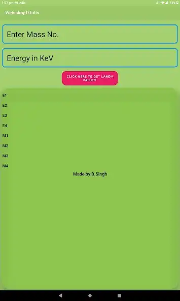 Play Weisskopf Units Calculator as an online game Weisskopf Units Calculator with UptoPlay